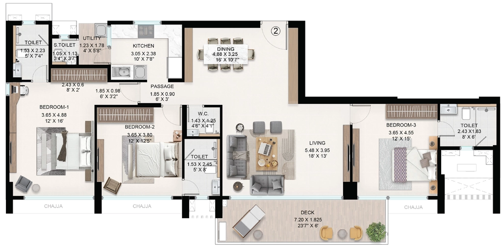 3 BHK Flat in Nahar Chandi Valley in Chandivali, Mumbai - Image 917267