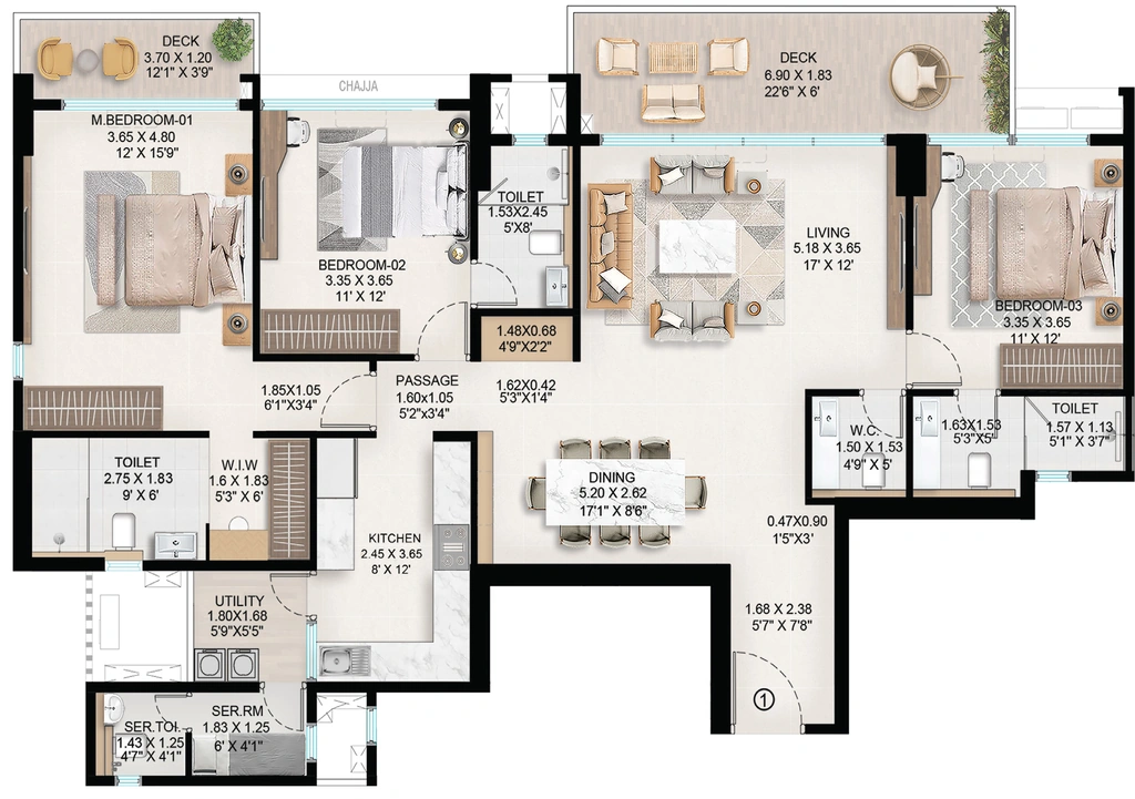 3 BHK Flat in Nahar Chandi Valley in Chandivali, Mumbai - Image 917268