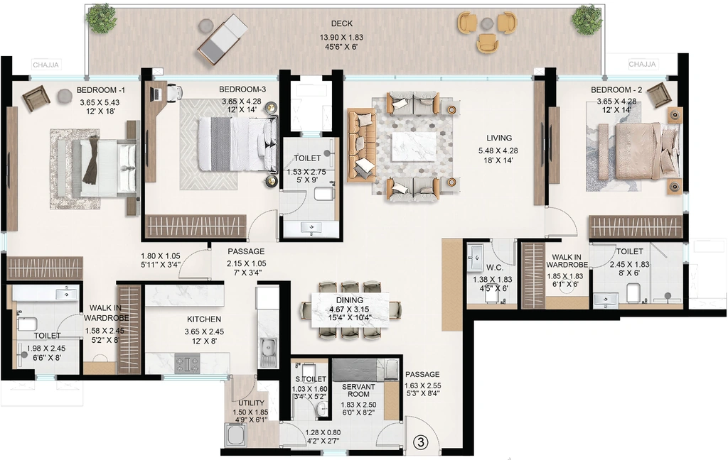 3 BHK Flat in Nahar Chandi Valley in Chandivali, Mumbai - Image 917269