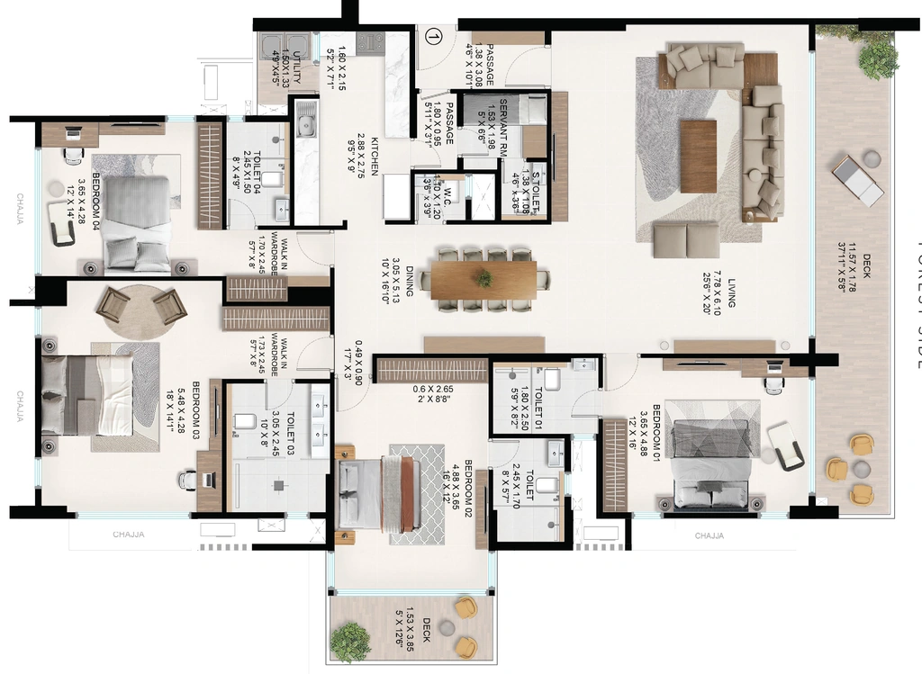 4 BHK Flat in Nahar Chandi Valley in Chandivali, Mumbai - Image 917270