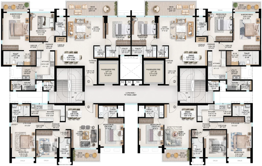 Floor Plan of Nahar Chandi Valley in Chandivali, Mumbai - Image 401269