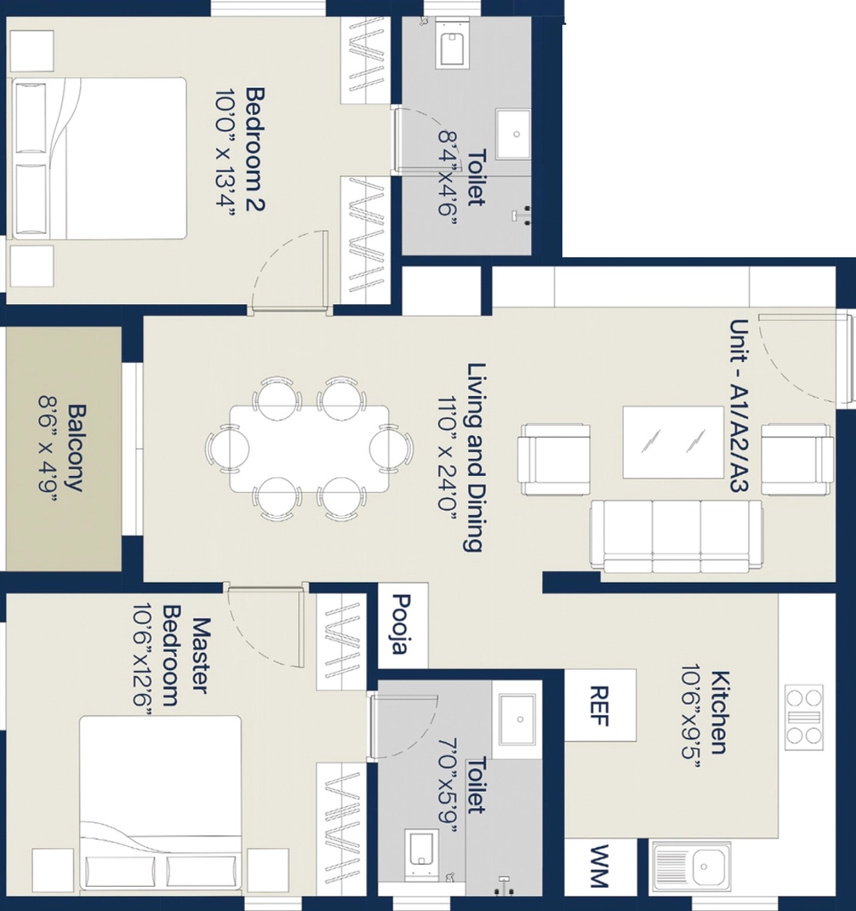 2 BHK Flat in IOTC Real Asset India Agaram in Koyambedu, Chennai - Image 917271
