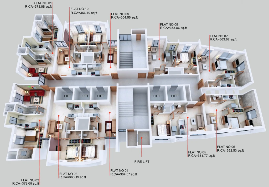 Floor Plan of Nexsa Sky Vista in Mumbai Central, Mumbai - Image 401300