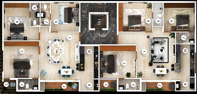 Floor Plan of Endee Eden in Kodambakkam, Chennai - Image 401306