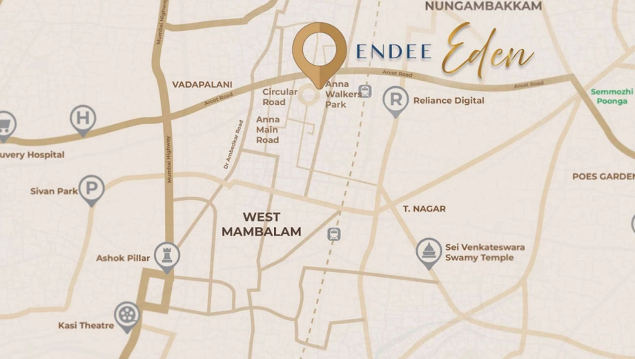 Location of Endee Eden in Kodambakkam, Chennai - Image 401305