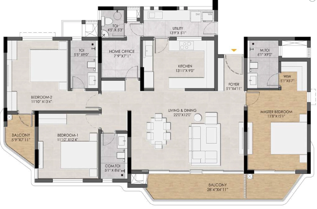 3.5 BHK Flat in Roach Cicada in Sarjapur Road, Bangalore - Image 917285