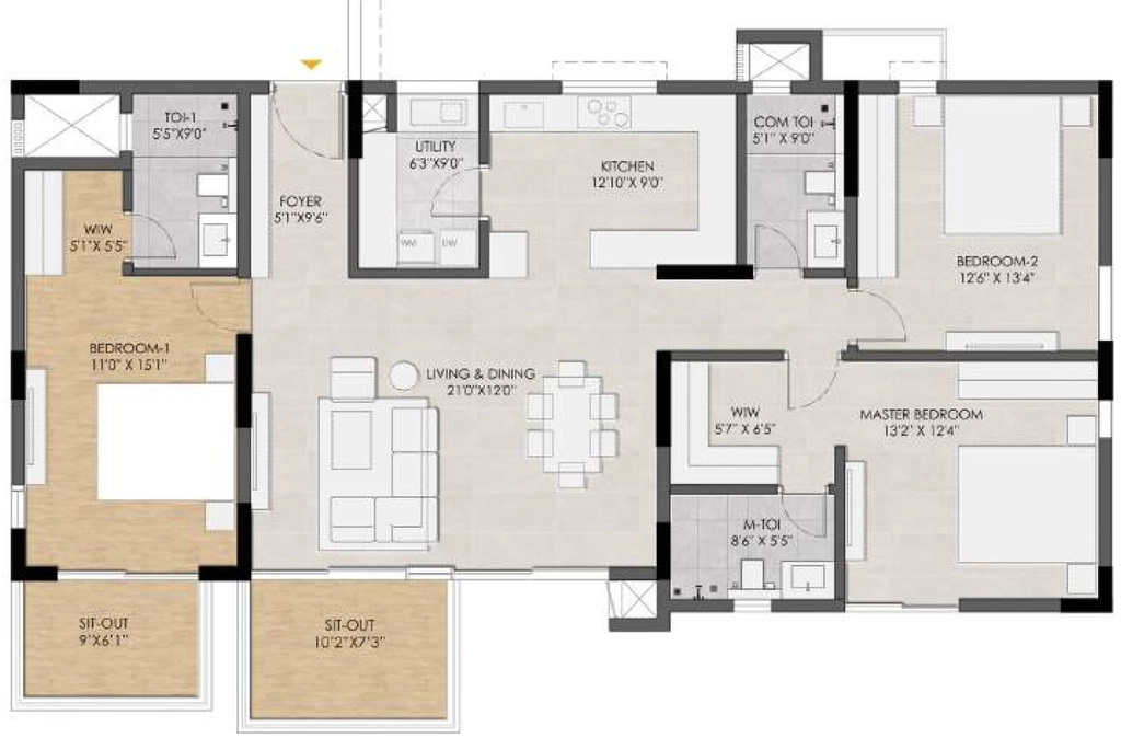 3 BHK Flat in Roach Cicada in Sarjapur Road, Bangalore - Image 917282