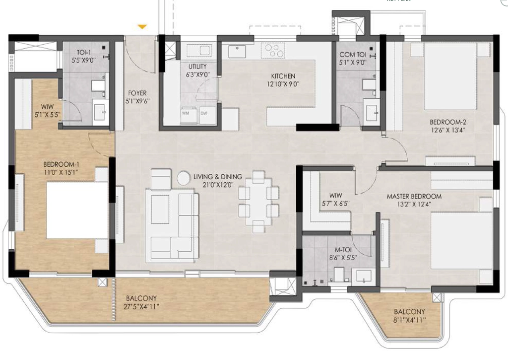 3 BHK Flat in Roach Cicada in Sarjapur Road, Bangalore - Image 917283