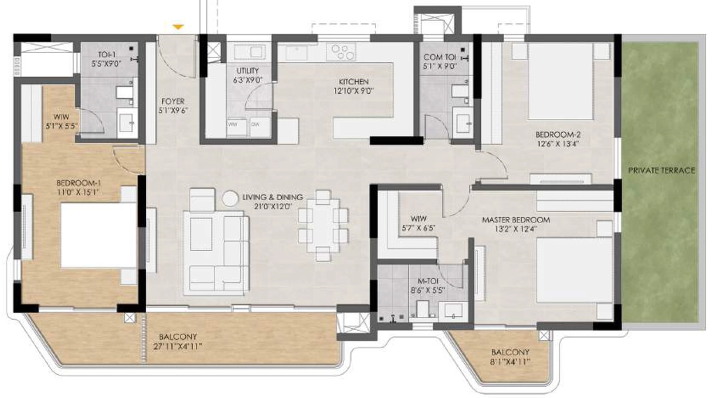 3 BHK Flat in Roach Cicada in Sarjapur Road, Bangalore - Image 917284