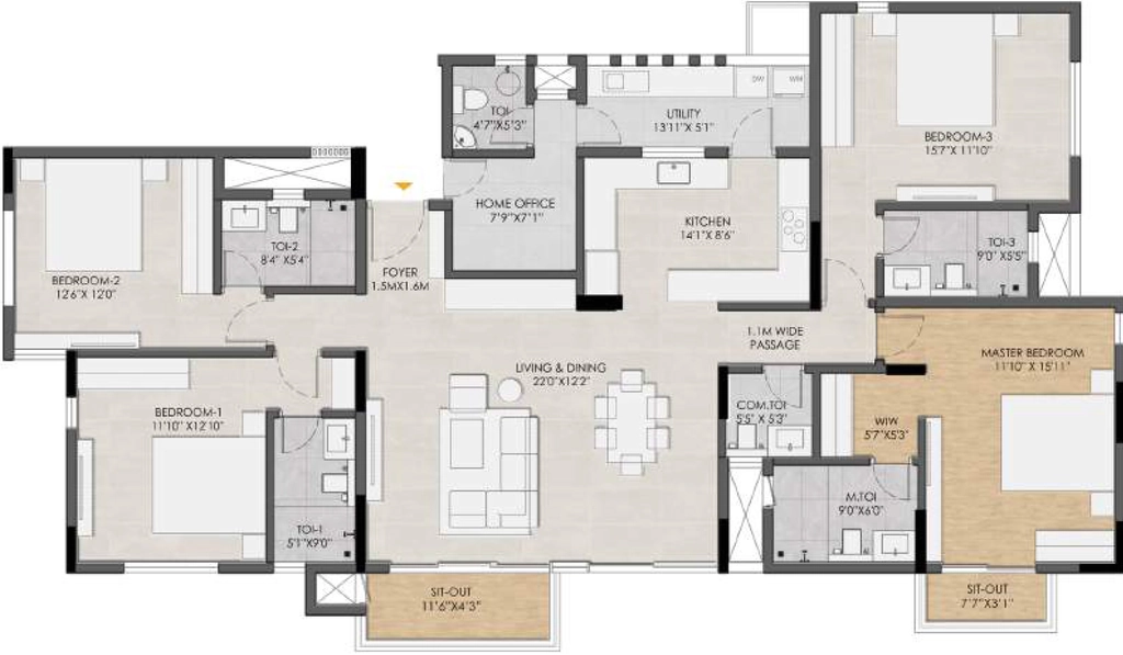 4.5 BHK Flat in Roach Cicada in Sarjapur Road, Bangalore - Image 917286