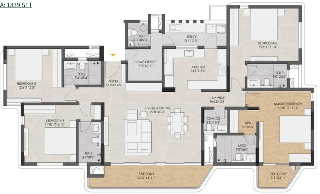 4.5 BHK Flat in Roach Cicada in Sarjapur Road, Bangalore - Image 917287