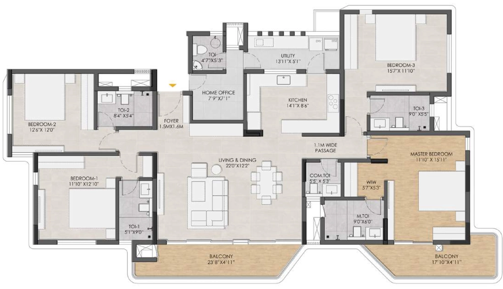 4.5 BHK Flat in Roach Cicada in Sarjapur Road, Bangalore - Image 917288