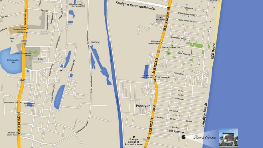 Location of Endee Beach Grove in ECR, Chennai - Image 401349