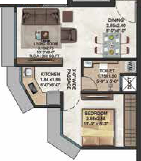 1 BHK Flat in Stans Arize in Jogeshwari East, Mumbai - Image 917290
