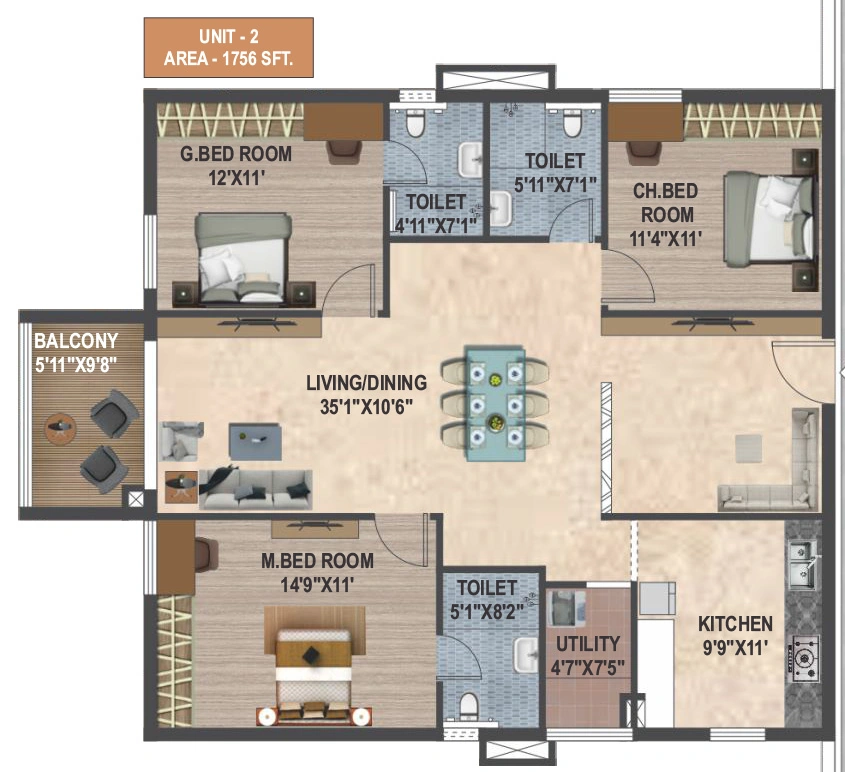 3 BHK House/Villa in Sunyuga Vantara in Kompally, Hyderabad - Image 917297