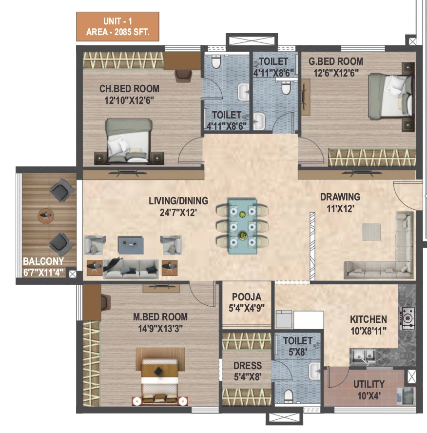 3 BHK House/Villa in Sunyuga Vantara in Kompally, Hyderabad - Image 917299