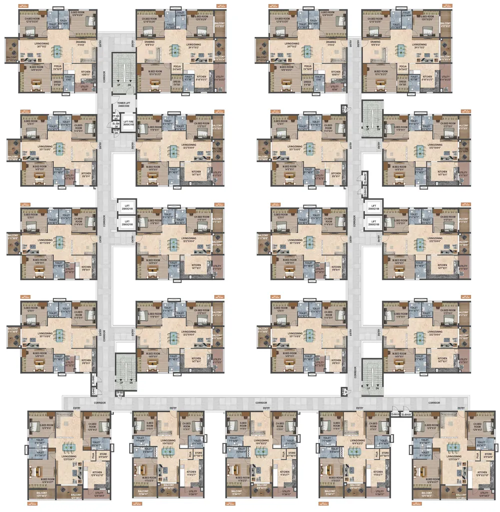Floor Plan of Sunyuga Vantara in Kompally, Hyderabad - Image 401402