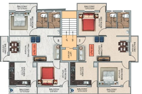Floor Plan of VDH Heritage in Valasaravakkam, Chennai - Image 401431