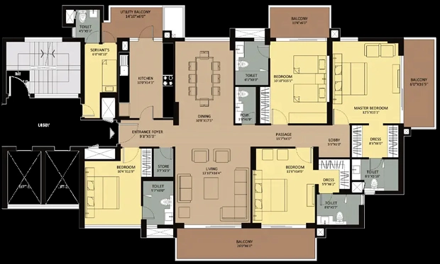 4 BHK Flat in Ambience Creacions in Sector 22, Gurgaon - Image 917317