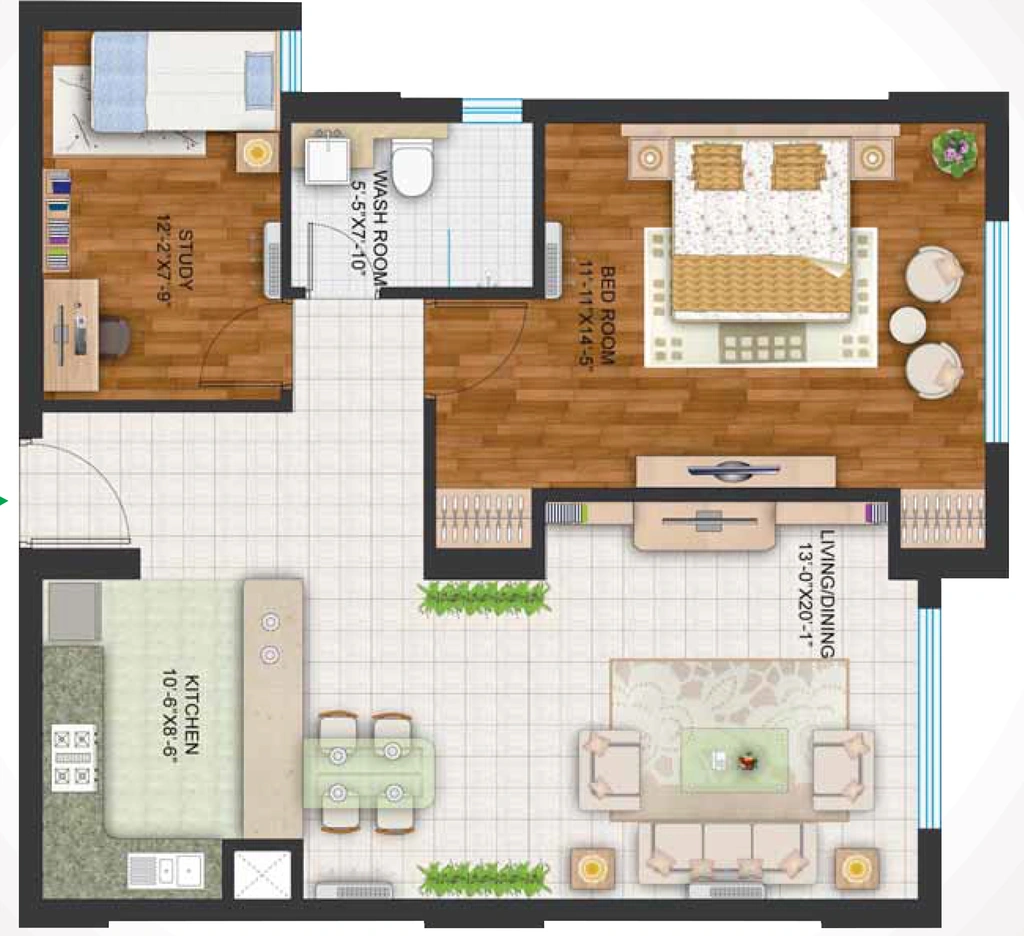 1.5 BHK Flat in Central Park The Room in Sector 48, Gurgaon - Image 917323