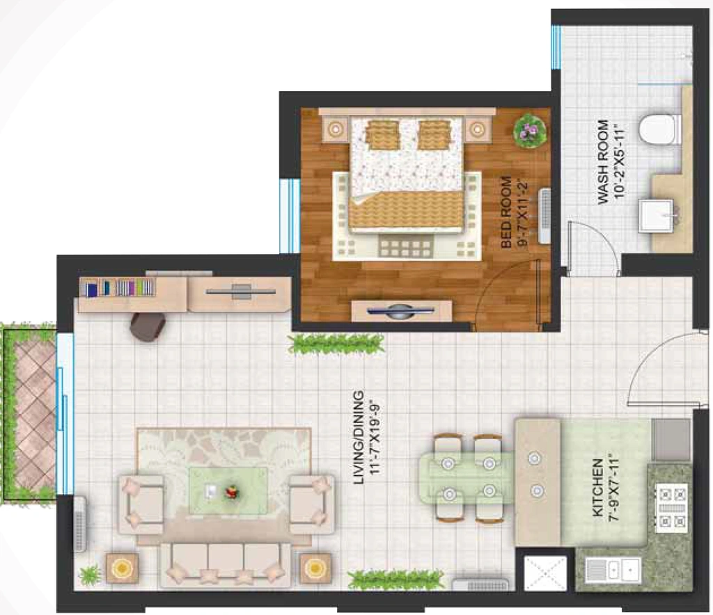 1 BHK Flat in Central Park The Room in Sector 48, Gurgaon - Image 917322