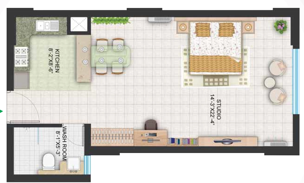 1 RK Studio Apartment in Central Park The Room in Sector 48, Gurgaon - Image 917321