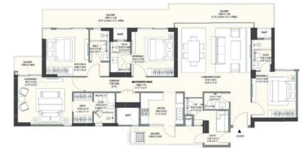 4 BHK Flat in Emaar Serenity Hills in Sector 86, Gurgaon - Image 917327