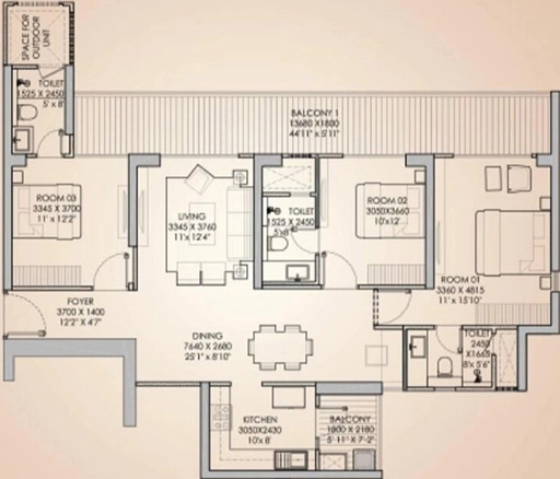 3 BHK Flat in Godrej Aristocrat in Sector 49, Gurgaon - Image 917329