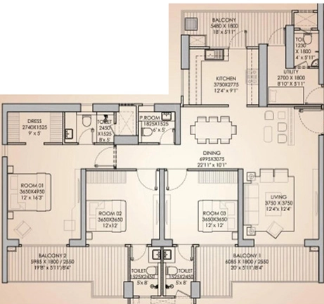 3 BHK Flat in Godrej Aristocrat in Sector 49, Gurgaon - Image 917330