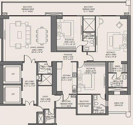 3 BHK Flat in Godrej Sora in Sector 53, Gurgaon - Image 917333