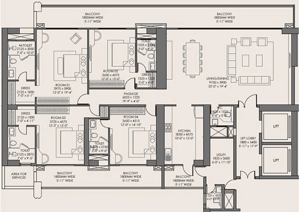 4 BHK Flat in Godrej Sora in Sector 53, Gurgaon - Image 917335
