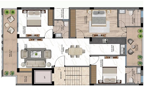 3 BHK Flat in Meffier Garden Residency in Sohna Road, Gurgaon - Image 917338