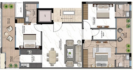 3 BHK Flat in Meffier Garden Residency in Sohna Road, Gurgaon - Image 917339