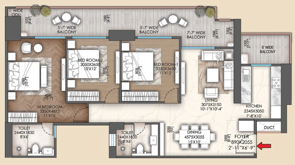3 BHK Flat in Signature Sarvam in Sector 37D, Gurgaon - Image 917347