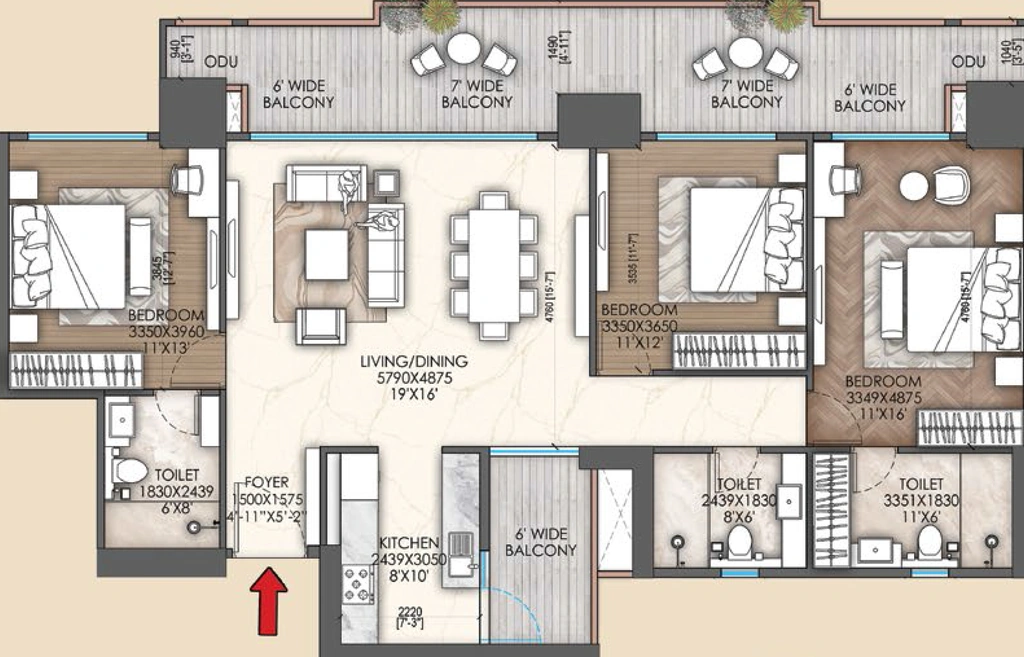 3 BHK Flat in Signature Sarvam in Sector 37D, Gurgaon - Image 917349