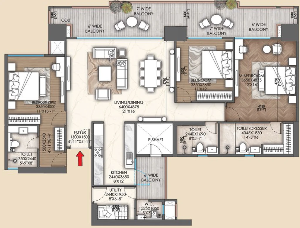 3 BHK Flat in Signature Sarvam in Sector 37D, Gurgaon - Image 917350