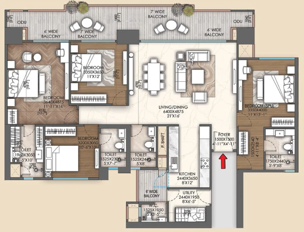 4 BHK Flat in Signature Sarvam in Sector 37D, Gurgaon - Image 917351