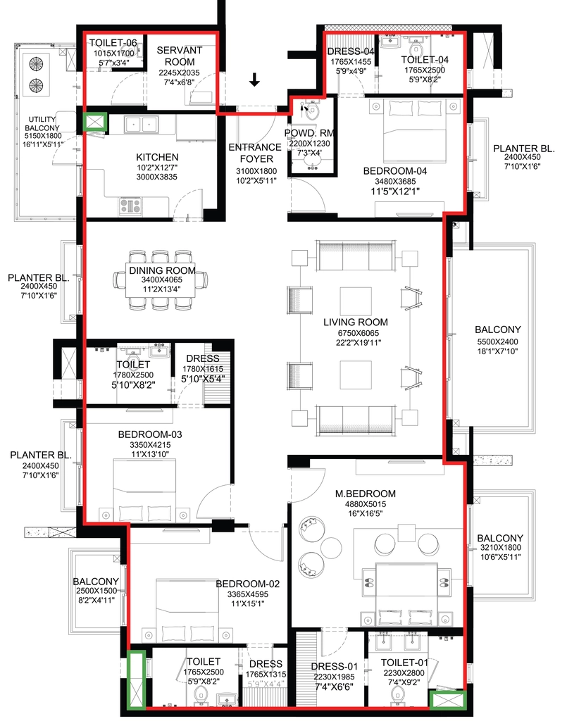 4 BHK Flat in Vatika Sovereign Park in Sector 99, Gurgaon - Image 917355