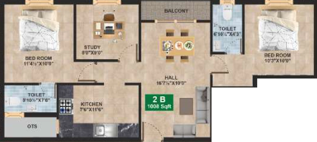 2 BHK Flat in Vesta Dimension in Madipakkam, Chennai - Image 917356