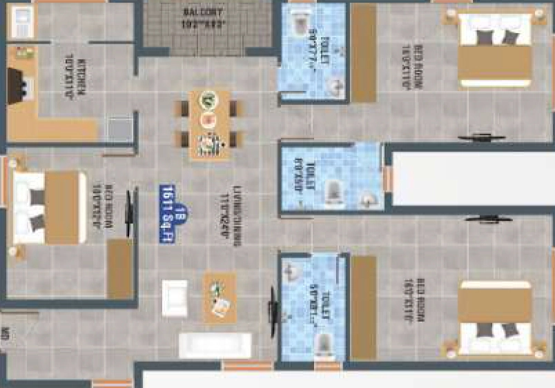 3 BHK Flat in Vestas Charm in Puzhuthivakkam, Chennai - Image 917361
