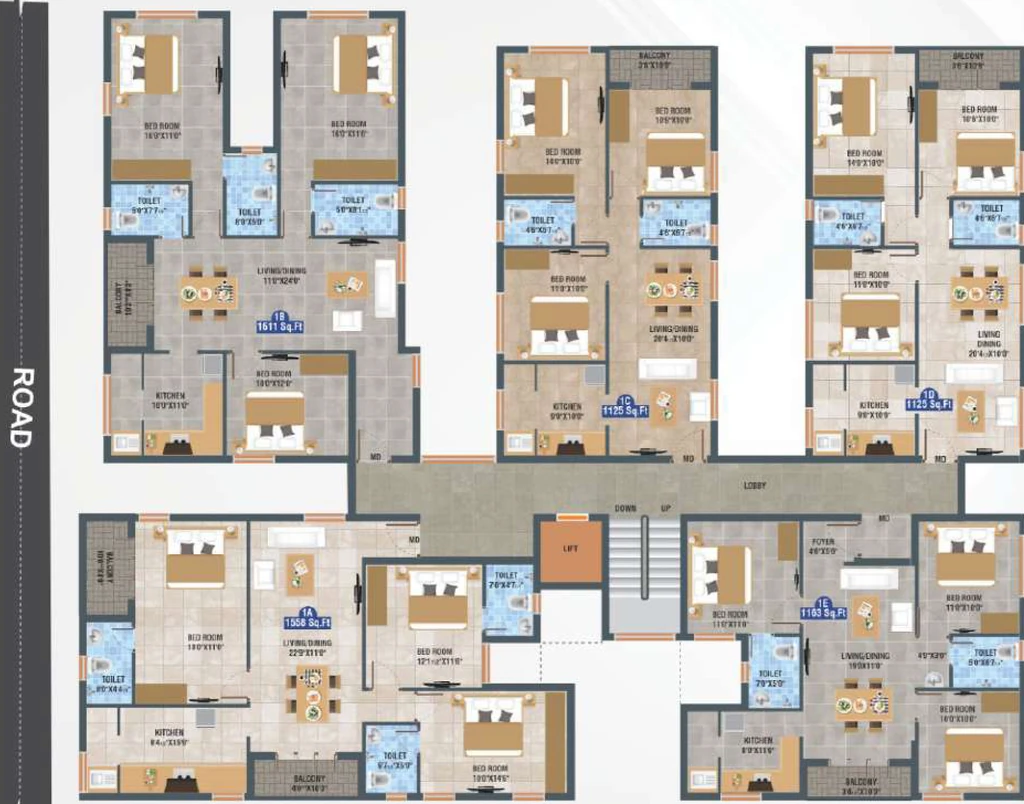 Floor Plan of Vestas Charm in Puzhuthivakkam, Chennai - Image 401592