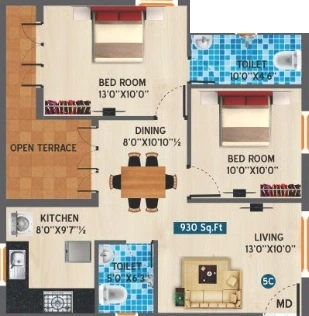 2 BHK Flat in Vesta Grand in Madipakkam, Chennai - Image 917362