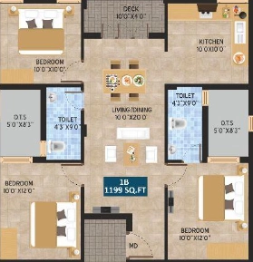 3 BHK Flat in Vesta Breeze in Madipakkam, Chennai - Image 917376
