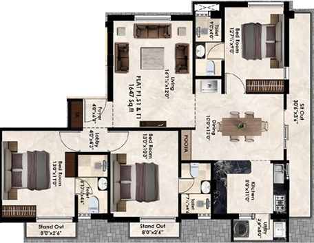3 BHK Flat in Ramkhar Kalpadruma in Arumbakkam, Chennai - Image 917379