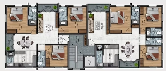 Floor Plan of Grey Project Salvatore in Selaiyur, Chennai - Image 401640