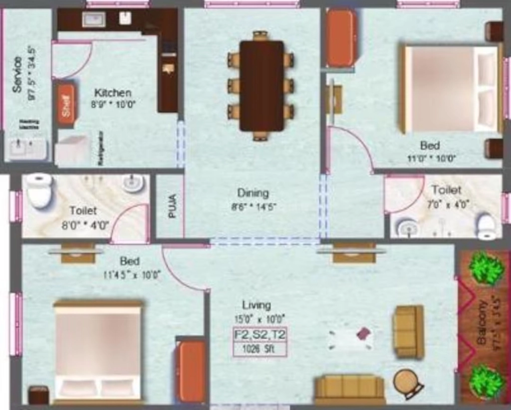 2 BHK Flat in Grey Project Milano in Selaiyur, Chennai - Image 917384