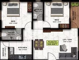 2 BHK Flat in Grey Project Monza in Rajakilpakkam, Chennai - Image 917388