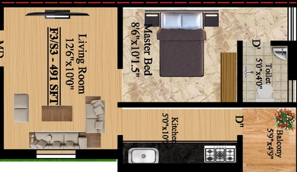 1 BHK Flat in Karthick Ganga in Kundrathur, Chennai - Image 917390