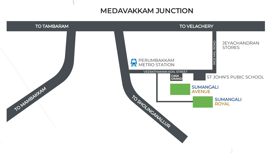 Location of Sumangali Royale in Medavakkam, Chennai - Image 401677