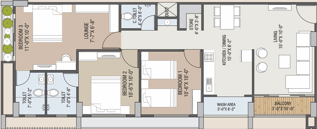 3 BHK Flat in Royal Lakend in Gota, Ahmedabad - Image 917403